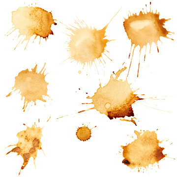 Fototapeta Set of coffee stains
