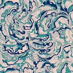 pattern with the image texture of smoke blue green and gray shades.