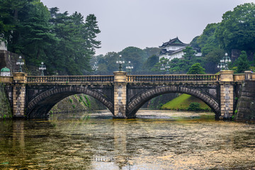 Fototapeta na wymiar Imperial Palace & Nijubashi Bridge, Tokyo
