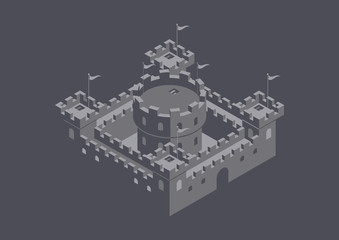 castle isometric vector design
