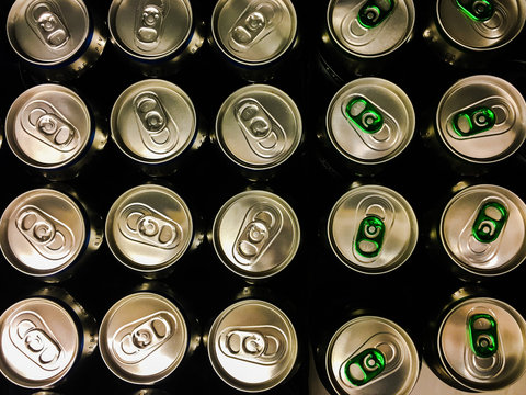 Pattern from much of drinking cans of beer