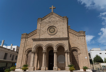 Fototapeta na wymiar The church of King Christ in Santa Maria di Leuca's town, in Salento. Apulia. Italy. 