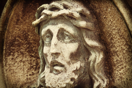 Jesus Christ in a crown of thorns (fragment of statue)