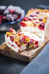 Summer sweet treat, semifreddo with forest fruits