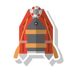 lifeboat ship icon. sea transportation nautical and marine theme. Isolated design. Vector illustration