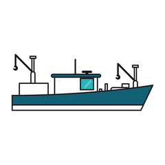 fishing boat icon. sea transportation nautical and marine theme. Isolated design. Vector illustration