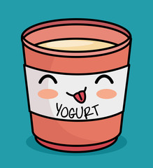 kawaii yogurt cute icon design vector illustration eps 10