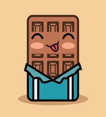 chocolate bar kawaii icon design vector illustration eps 10