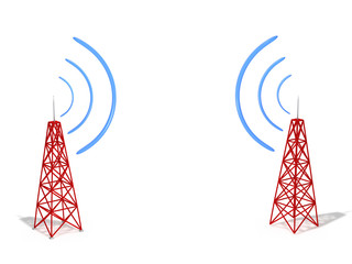 two radio towers