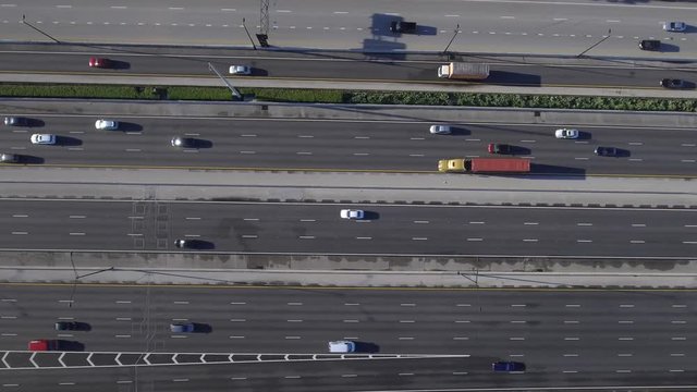 Aerial video of traffic on the 595 Fort Lauderdale