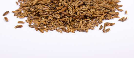 Closeup of cumin seeds.