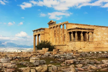 Tuinposter Erechtheion temple in Acropolis rock in Athens, Greece © Finist