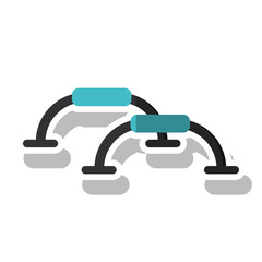 Push up bars icon. Fitness gym sport and bodybuilding theme. Isolated design. Vector illustration