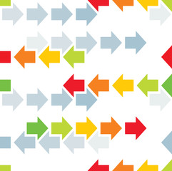 Fototapeta premium Arrows seamless pattern. Abstract geometric texture with arrow shapes. Colorful vector eps8 illustration.