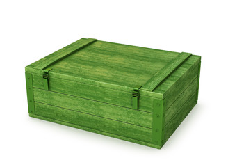 Old Box of ammunition. With Clipping Path. 3d illustration,