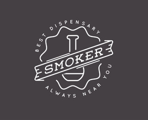 Medical Cannabis Marijuana Sign or Label Template in Vector. Can