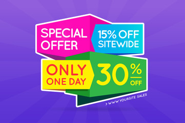 Sale Sign Banner Poster ready for Web and Print. Vector. Super,