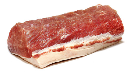 raw pork neck isolated on white