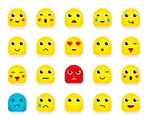 Set of Emoticons or Emoji. Vector Illustration.