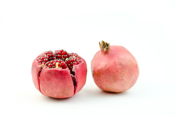 Ripe sliced pomegranate.