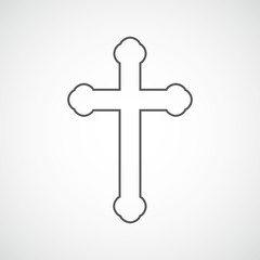 Black christian cross icon. Vector illustration.