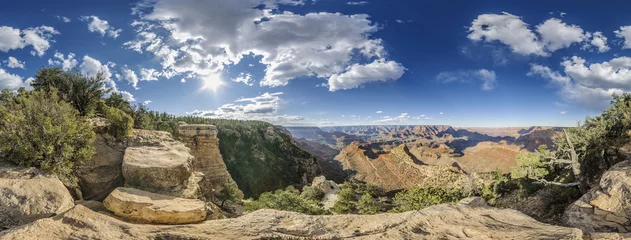Fototapete Naturpark 360-Grad-Panorama des Grand Canyon South Rim, Grandview Point, Arizona, USA