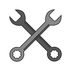 Wrench icon. Tool instrument and repair theme. Isolated design. Vector illustration