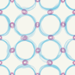 Watercolor sloppy circles seamless pattern