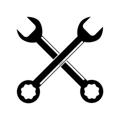 Wrench icon. Tool instrument and repair theme. Isolated design. Vector illustration