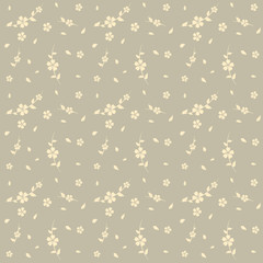 Seamless vintage pattern with flowers and leaves. Vector floral texture for wedding design.