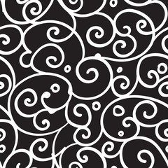 Freehand floral motifs seamless pattern