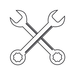 Wrench icon. Tool instrument and repair theme. Isolated design. Vector illustration