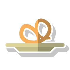 Pretzel icon. Bakery food product and menu theme. Isolated design. Vector illustration