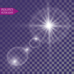 Glow light effect. sun Star burst with sparkles. Vector illustration