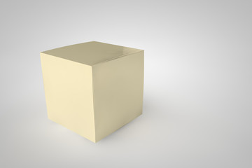 Mock-up cardboard box standing on white background. Packaging for your design. 3D render cardboard box. Three-dimensional rendering.