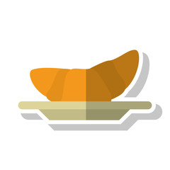 Croissant icon. Bakery food product and menu theme. Isolated design. Vector illustration