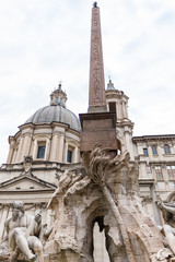 Fototapeta na wymiar Piazza navona the fountain of four rivers, Rome, Italy