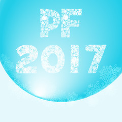 Greeting card for happy new year with inscription pf 2017 - pour feliciter, which means congratulations.
