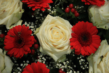 Bridal bouquet in red and white