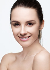 Obraz premium Beautiful woman girl with natural healthy makeup