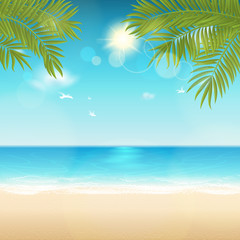 Vector summer background with space for text. Blur effect. Easy editable - all elements are separated. File contains clipping mask.