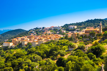 Fototapeta na wymiar Historic town Sartene in the moutains of Corsica, France, Europe