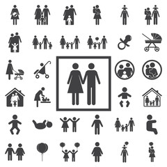 People Family Icons Set
