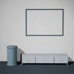 Lit interior mockup 3d illustration