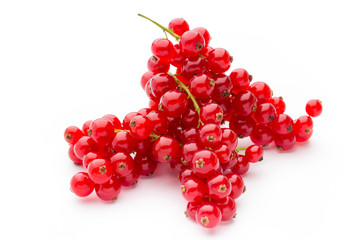 Red Currant close up isolated on white.