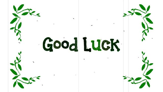 Cartoon Good Luck Greeting Card in a Retro Vintage Style in 4K