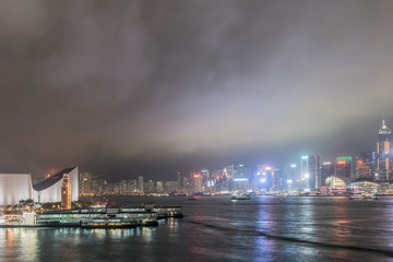 Fototapeta premium Downtown and building in Hong Kong skyline at night