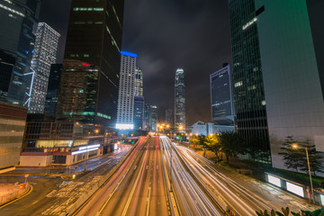 Obraz premium Traffic in city of hongkong at Rush hours