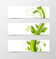 Set of header banner natural design