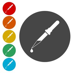 Pipette icon. Laboratory analysis sign. 